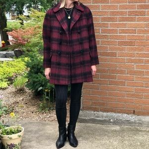 COACH Plaid Fall/Winter Coat, size L